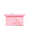 Jacquemus Leather La Petite Pochette Clutch Bag In Pink