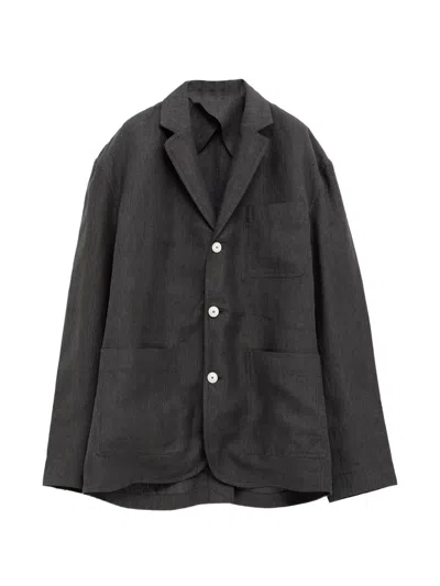 Jacquemus Single Breasted Blazer Notch Lapel Pockets In Black