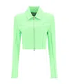 Jacquemus Pointed-collar Cropped Jacket In Green