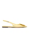 Jacquemus Quilted Buckle Flat Pointed Toe Shoes In Yellow