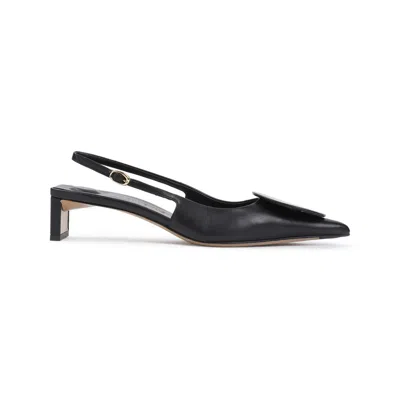 Jacquemus Pointed Toe Pumps With Geometric Embellishments In Black