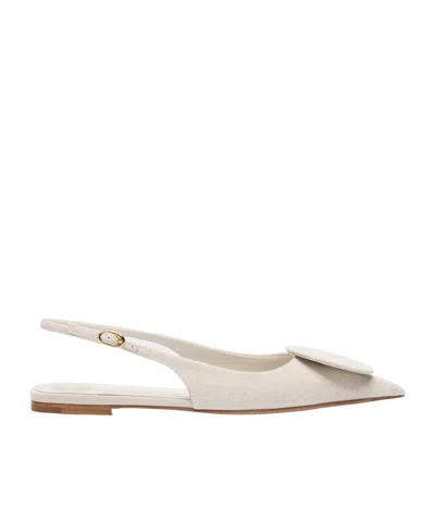 Jacquemus Duelo Slingbacks With Circle And Square Motifs In Light Greige