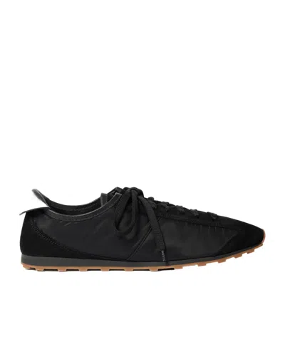 Jacquemus Smooth Suede-textured Sneakers With Contrasting Rubber Sole In Black
