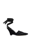 Jacquemus Les Espadrilles 80 Macramé Wedge Sandals In Black