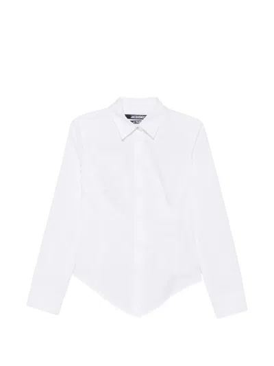 Jacquemus Pointed-hem Shirt In White