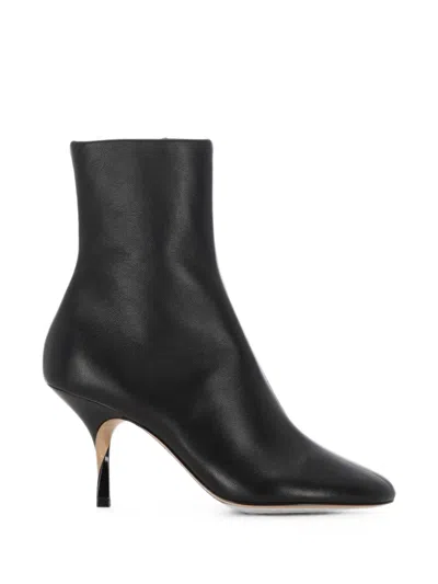 Jacquemus Collant Leather Ankle Boots In Black