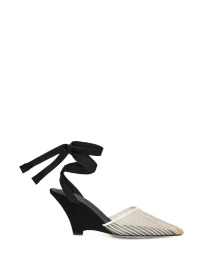 Jacquemus Elegant Shoes With Heel And Decorative Ribbon In Multi