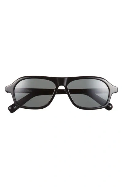 Jacquemus Polarized Pilot Sunglasses In Black