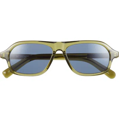 Jacquemus Polarized Pilot Sunglasses In Gold
