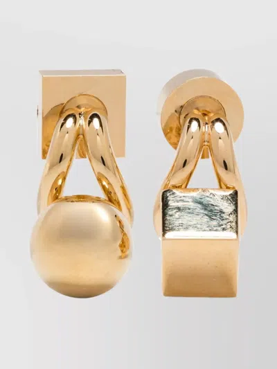 JACQUEMUS 'POLISHED GEOMETRIC KNOT STUD' EARRINGS