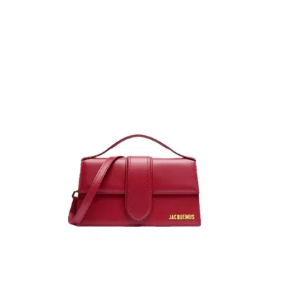 Jacquemus Polished Leather Shoulder Bag With Flap Closure In Red