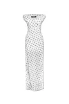 Jacquemus Rita Draped Gathered Polka-dot Crepe De Chine Maxi Dress In White