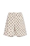 Jacquemus Aloe Polka-dot Poplin Shorts In Neutrals