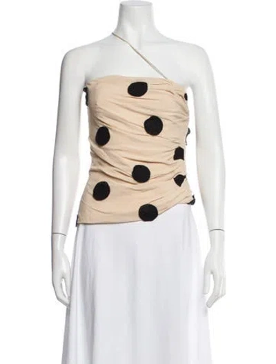 Pre-owned Jacquemus Polka Dot Print Asymmetrical Crop Top In Neutral