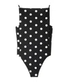 Jacquemus Polka Dot Print One Piece Swimsuit In Black