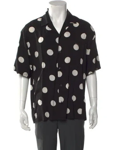Pre-owned Jacquemus Polka Dot Print Short Sleeve Western Shirt In Black