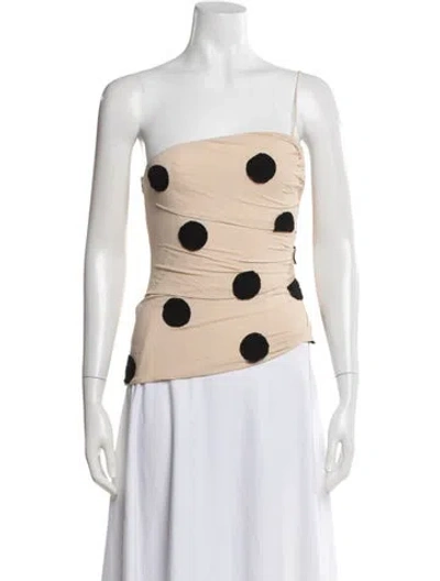 Pre-owned Jacquemus Polka Dot Print Strapless Crop Top In Neutrals