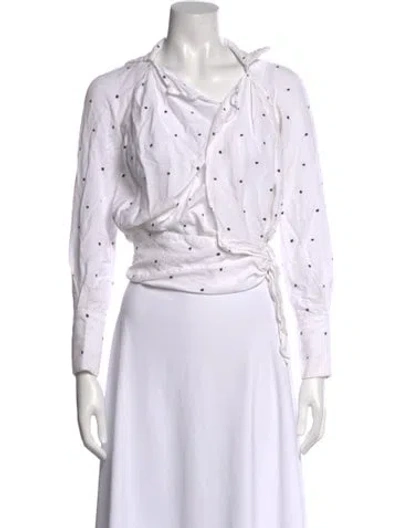 Pre-owned Jacquemus Polka Dot Print V-neck Top In Neutral