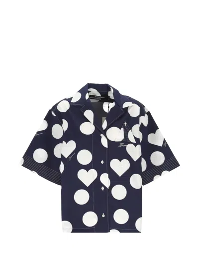 Jacquemus Polka-dot Heart-print Shirt In Multi