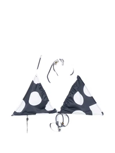 Jacquemus Polka-dot Triangle Bikini Top In Multi