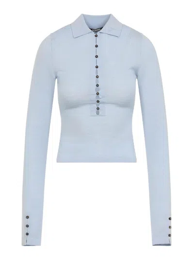 Jacquemus The Merino Polo In Blue