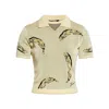 Jacquemus Le Marino V-neck Polo With Playful Banana Print In Green