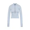 Jacquemus Long Sleeve Merino Polo With Button Detail