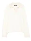 Jacquemus Ribbed Collar Long Sleeves Sweater In White