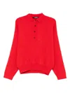 Jacquemus Balloon Wool And Cashmere Polo Sweater In Red