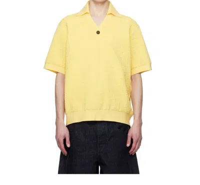 Jacquemus Polo Shirt With Lapel Short Sleeve In Yellow