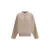 Jacquemus Polo Collar Knitwear With Ribbed Cuffs And Hem In Neutral