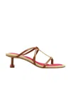 Jacquemus Brown & Pink Le Raphia 'les Sandales Basses Pralu' Heeled Sandals In Multicolor