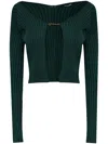Jacquemus Logo-plaque Logo-plaque Cardigan In Green