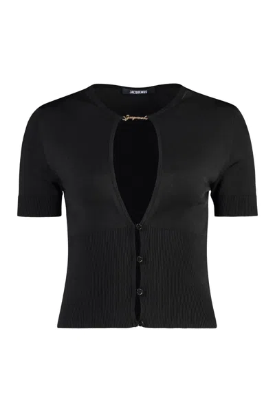 Jacquemus Pralu Cardigan In Viscose In Black