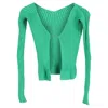 Jacquemus Pralù Cropped Embellished Ribbed-knit Cardigan In Green Viscose In Green