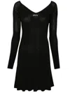 Jacquemus Womens Black Logo-plaque Slim-fit Knitted Mini Dress