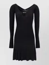 Jacquemus Womens Black Logo-plaque Slim-fit Knitted Mini Dress