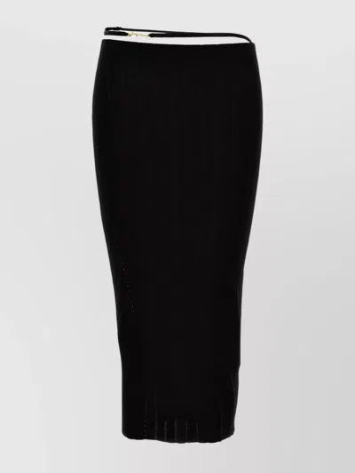 Jacquemus 'pralù' High Waist Midi Skirt In Black