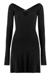 Jacquemus Womens Black Logo-plaque Slim-fit Knitted Mini Dress