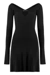 Jacquemus Womens Black Logo-plaque Slim-fit Knitted Mini Dress In Black