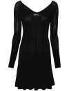 Jacquemus Womens Black Logo-plaque Slim-fit Knitted Mini Dress In Black