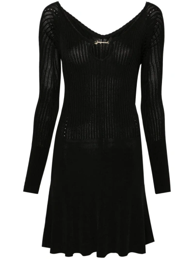 Jacquemus Pralù Knitted Minidress In Black