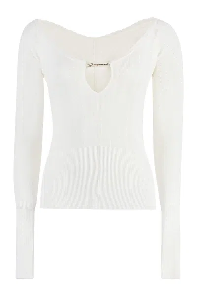 JACQUEMUS JACQUEMUS PRALÙ KNITTED VISCOSA-BLEND TOP