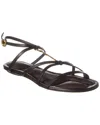 Jacquemus Les Sandales Logo Charm Leather Sandals In Black