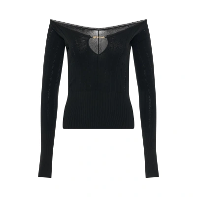 Jacquemus Pralu Lingerie Charm Top In Black