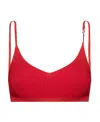 Jacquemus Pralu Logo-plaque Cropped Top In Red