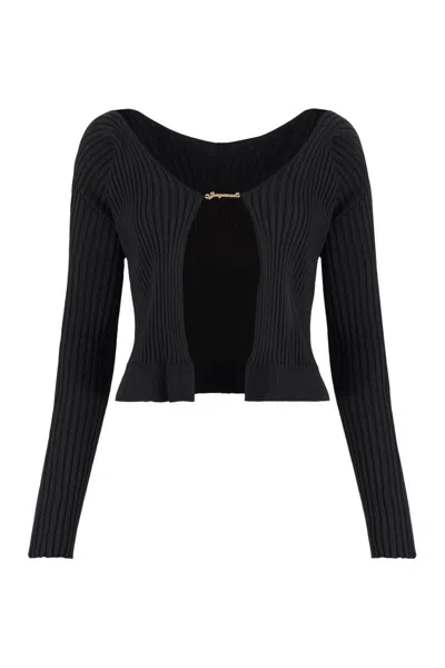 JACQUEMUS JACQUEMUS PRALU LOGO PRINT LONG SLEEVE TOP