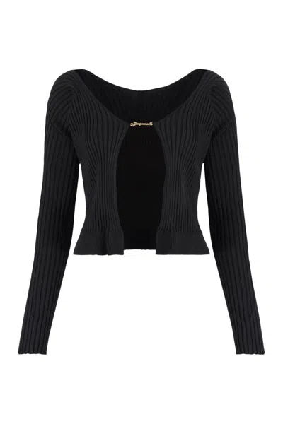 JACQUEMUS JACQUEMUS PRALU LOGO PRINT LONG SLEEVE TOP