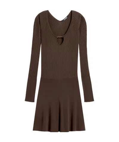 Jacquemus Pralù Long-sleeve Mini Dress In Green
