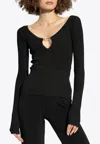 Jacquemus Pralù Long-sleeved Top In Black